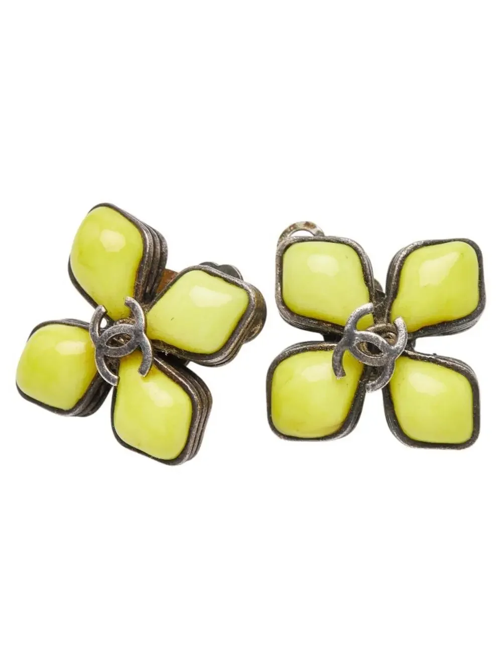 Chanel Cc Logo Flower Clip-On Earrings #246855C61B